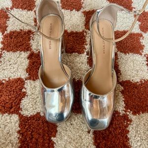 Metallic Block Heels